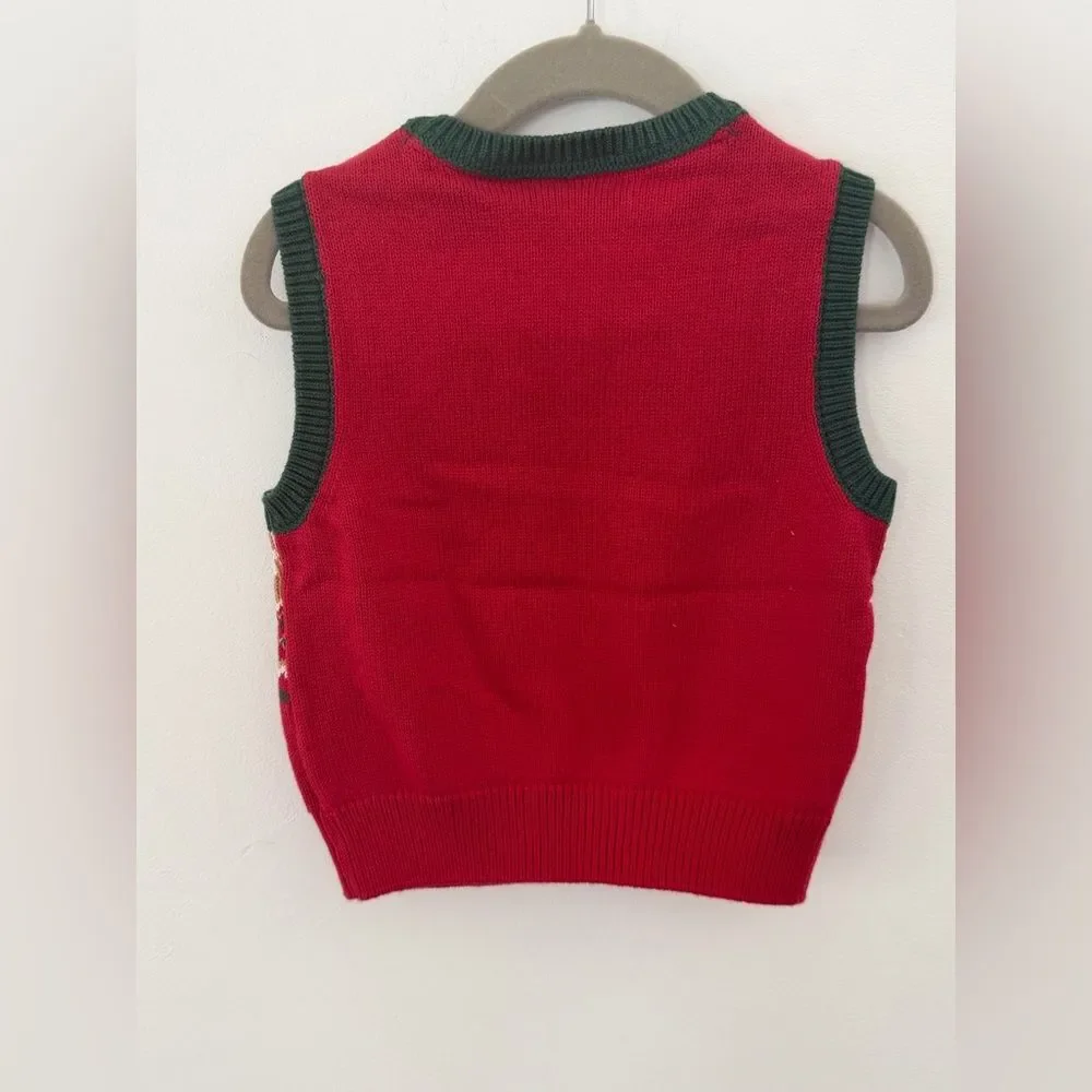 Gymboree Red and Green Kids Sweater Vest size 2T